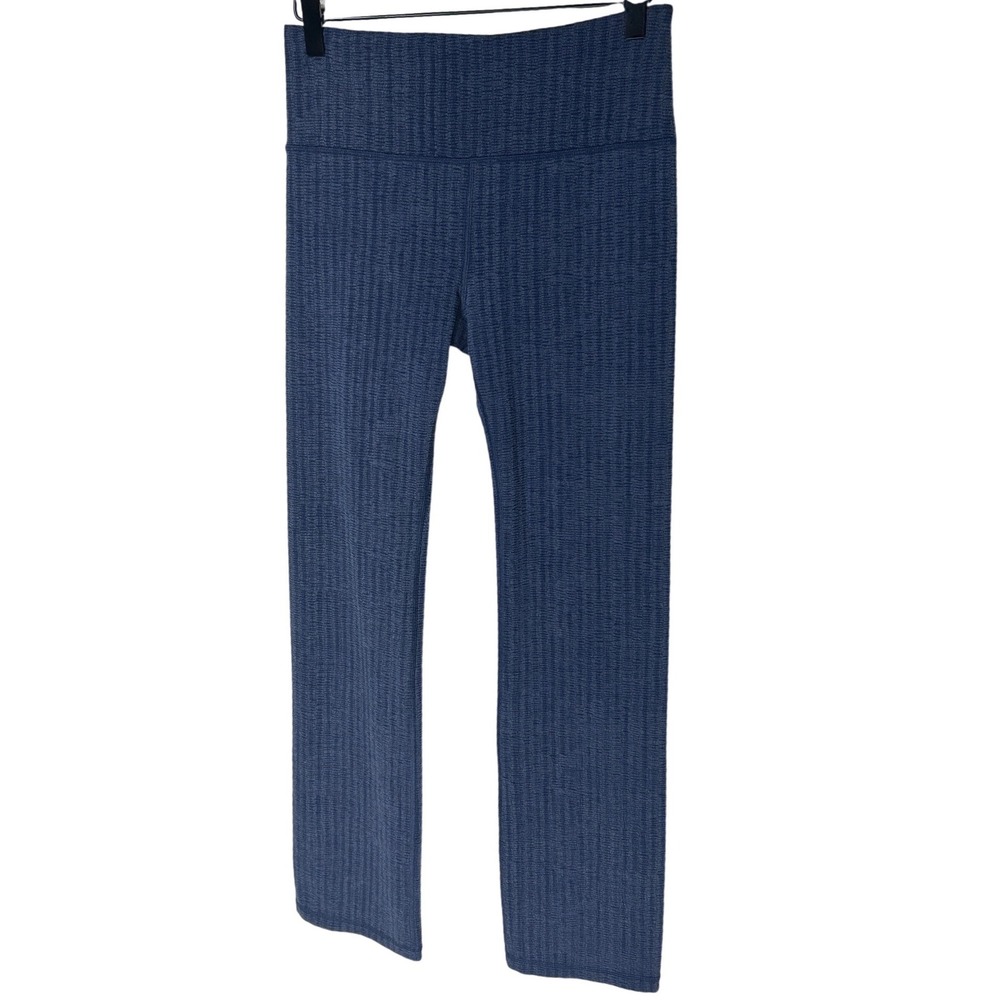 Athleta Elation Textured Straight Leg Pant Blue Size M Retail: $109 EUC